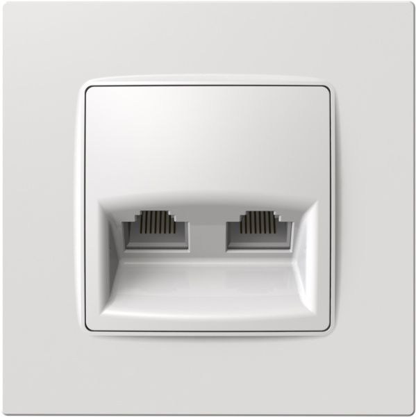 Розетка компьютерная двойная Plank Electrotechnic Classic/Nordic белый PLK0741031