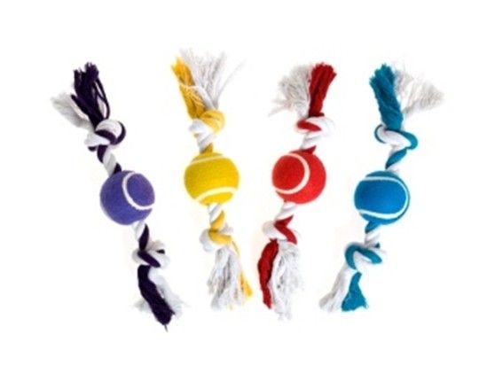 Игрушка для собак Lilli Pet Канат с узлами и теннисным мячом в ассортименте 26 см