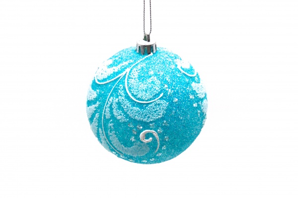 Шар Орнамент d60 2225 60 мм голубой/белый 2225