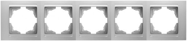 Рамка пятиместная Gunsan Moderna универсальная серебряный MD 29 15 146
