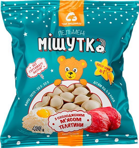 Пельмени Три Ведмеді телятина 400 г (4823086103153) 