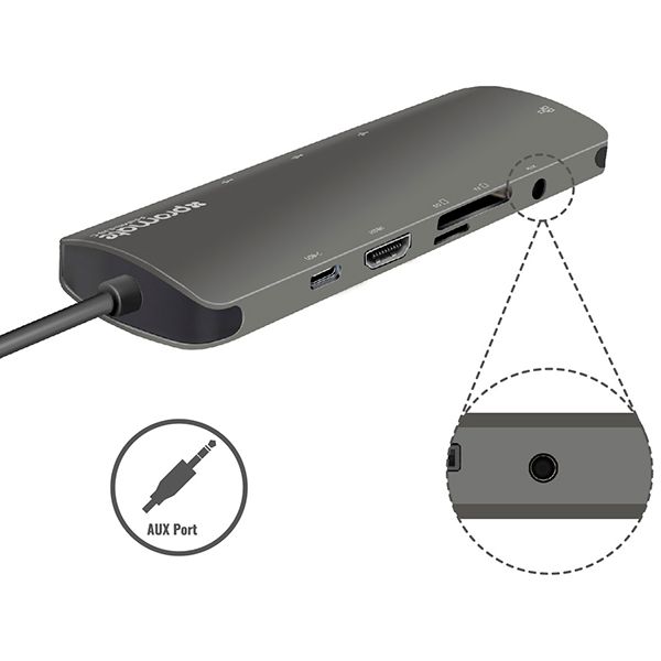 USB hub Promate Тype-C PrimeHub-C Grey