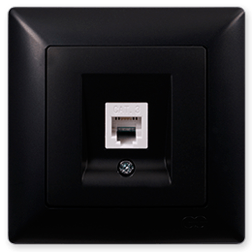 Розетка телефонна Gunsan Visage IP20 чорний VS 28 34 120