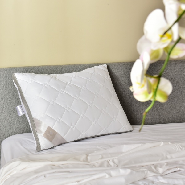 Подушка антиалергенна стьобана AERO + борт з 3D-сіткою IDEIA 50x70 біло-сірий