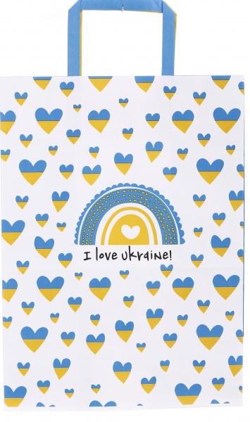 Пакет паперовий 250х150х345 білий з ручками