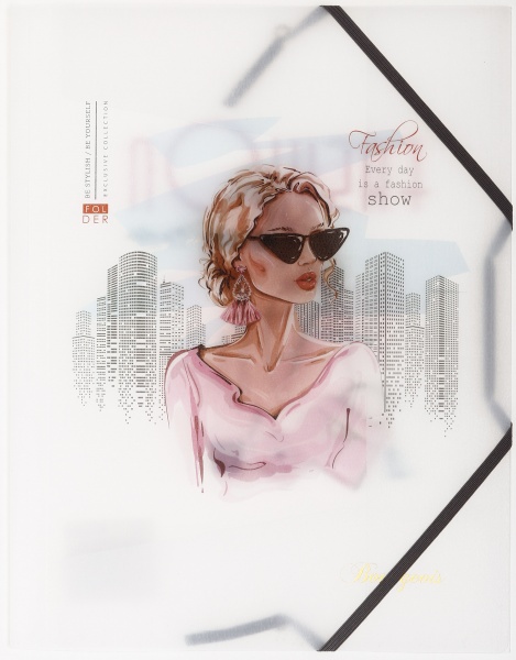 Папка на резинке A4 цветная печать P0144 в ассортименте Bourgeois 