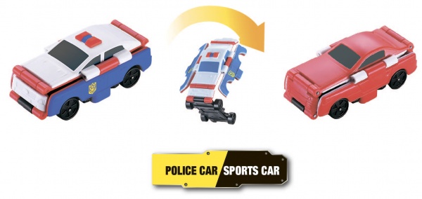 Машинка-трансформер Flip Cars Поліцейський автомобіль та спорткар EU463875-04