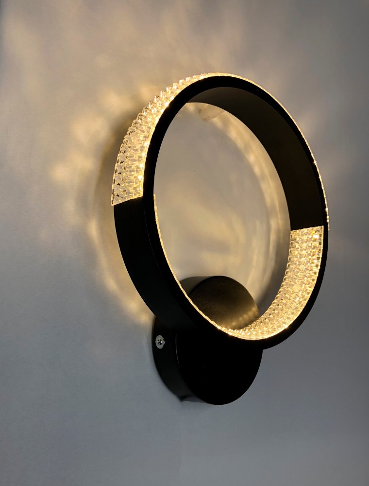 Бра Luminaria 1x17 Вт без цоколя чорний AKRILIKA ROUND 17W 1R BLACK