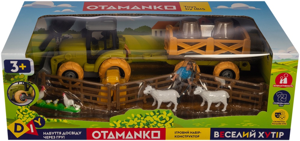 Ігровий набір OTAMANKO Веселий хутір (трактор, фермер з вівцями та курями) 532.01.57