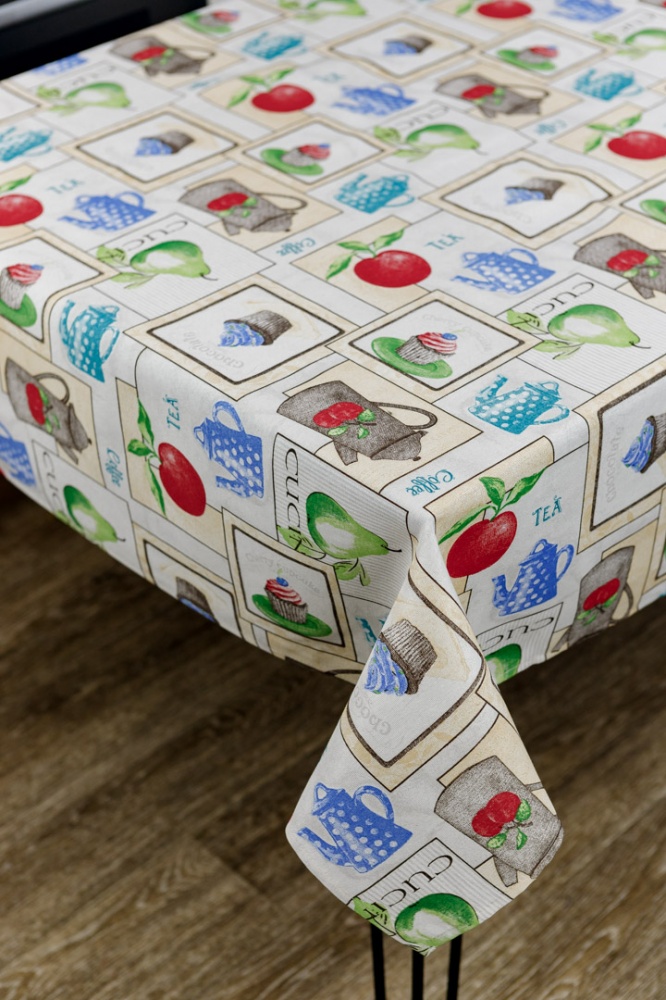 Скатерть CUPCAKE blue 120x136 см голубой Прованс