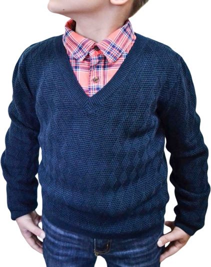 Джемпер Геометрия р.134-140 синий 1707 (127) 