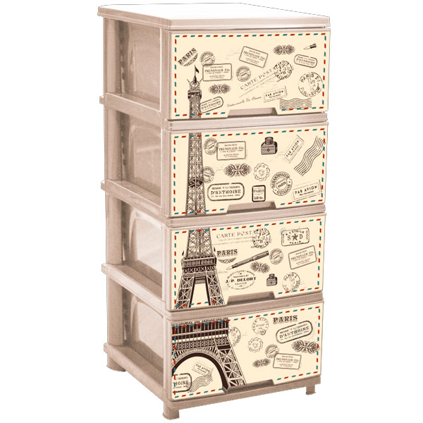 Комод пластиковий Алеана на 4 шухляди Париж 955x465x395 мм