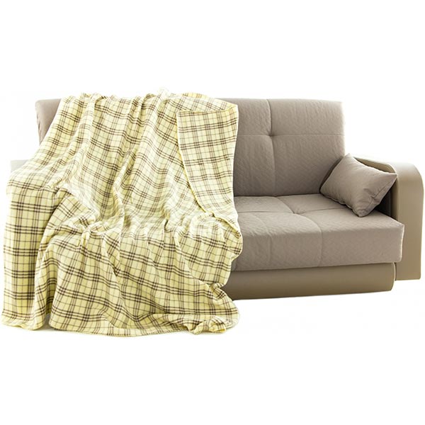 Плед флісовий Underprice Клітина бежевий 150x180 см