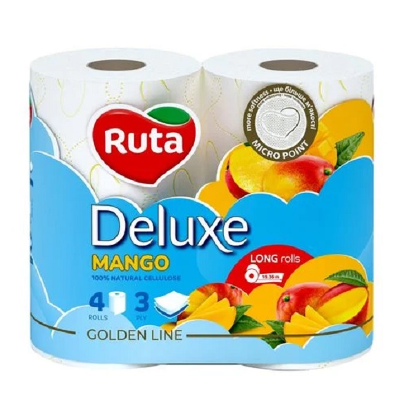 Туалетная бумага Ruta манго трехслойная 4 шт.