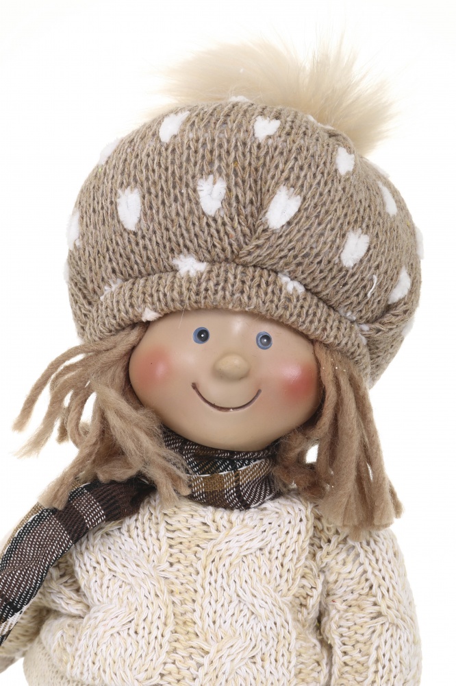 Декорация новогодняя текстиль Мальчик/Девочка в ассортименте 38 см