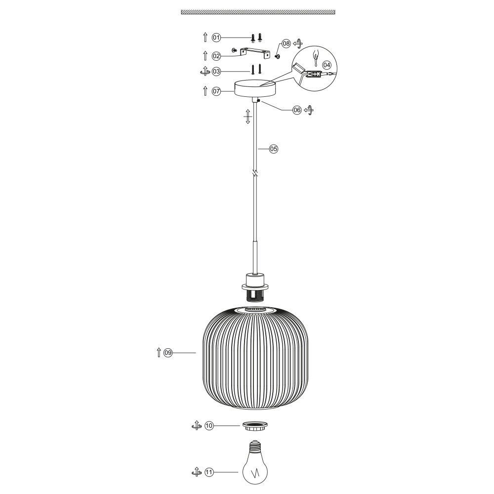 Підвіс Miorro Bravo 120х25 сатин.нікель/прозора метал/скло 1x40 Вт E27 сатин 51-310-007