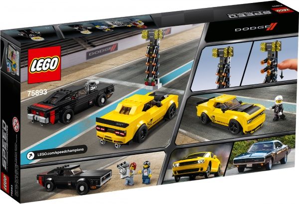Конструктор LEGO Speed Champions Автомобили 2018 Dodge Challenger SRT Demon и 1970 Dodge Charger R/T 75893