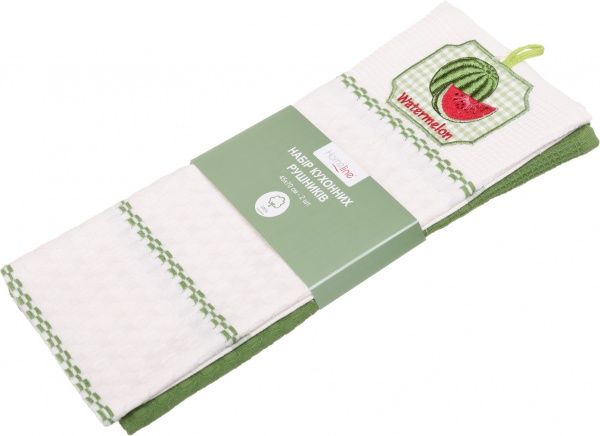 Набір рушників кухонних Кавун 2 шт. 45x70 см білий із зеленим Home Line 