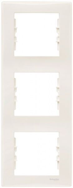Рамка трехместная Schneider Electric Sedna вертикальная кремовый SDN5801323