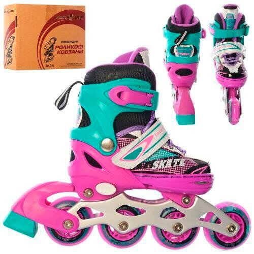 Роликовые коньки A4123-XS-PGR р. 27-30 розовый
