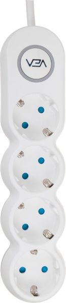 Удлинитель VEA VE2S4SWGR с заземлением 4 гн. белый 5 м 243105 