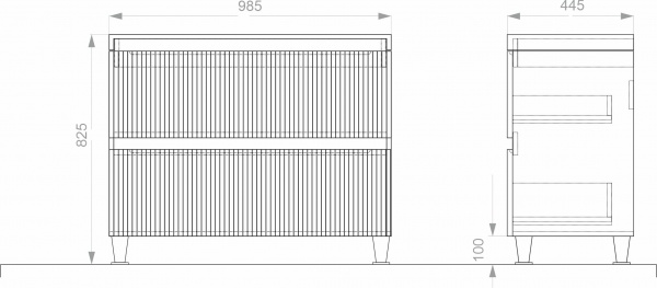 Тумба на ножках Aquarius Loretto 100 Fume mat под умывальник Plaza