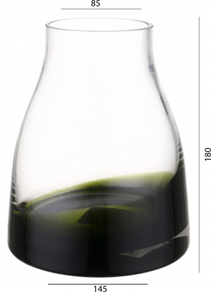 Ваза Wrzesniak Glassworks Яншо 18 см оливкова 