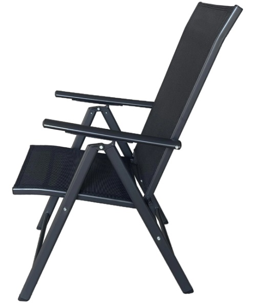 Кресло раскладное Indigo алюминий 102x55x69 см черный