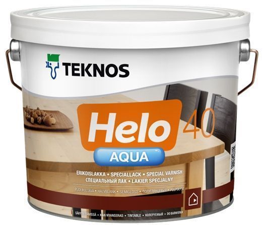 Лак Helo AQUA 40 TEKNOS напівглянець 2,7 л безбарвний
