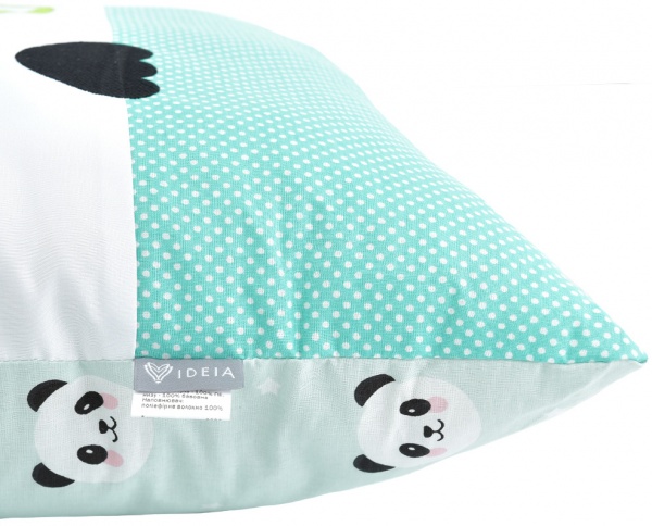 Подушка игрушка Панда 45x45 см мятный IDEIA 