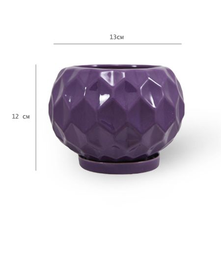 Горщик керамічний Резон Калачик круглий 1,4 л фіолетовий (Р281) 