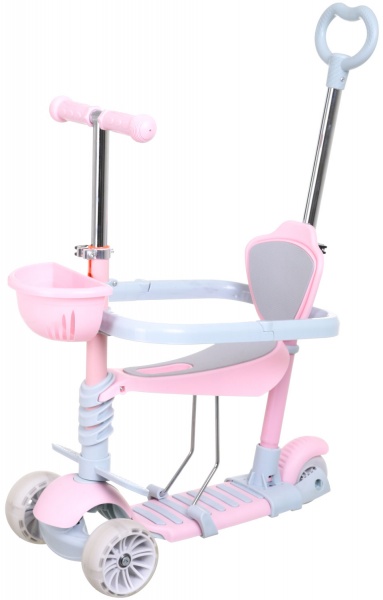 Самокат-трансформер MaxxPro kids дитячий 6в1 рожевий PT1903/red/green 