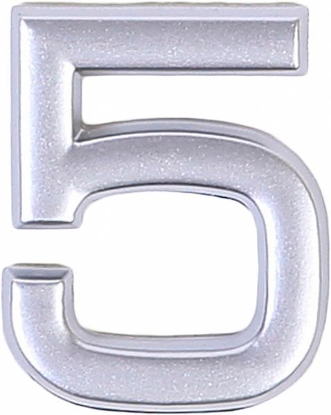 Цифра 5 пластик матовий хром 40 мм Larvij LNP4 MS #5