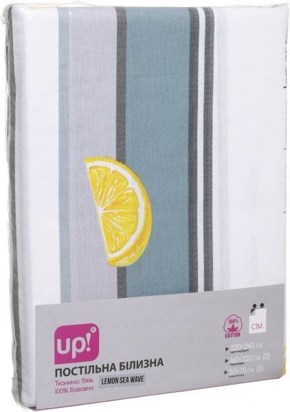 Комплект постільної білизни Lemon sea wave сімейний морська хвиля UP! (Underprice) 