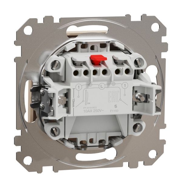 Вимикач двоклавішний Schneider Electric Sedna Design без підсвітки 10 А 250В бежевий SDD112105