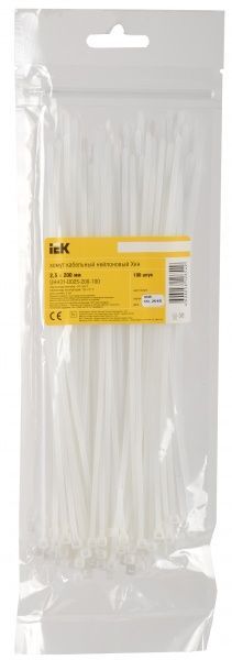 Хомут пластиковый IEK 2.5х200 мм (100 шт./уп.) UHH31-D025-200-100 белый 