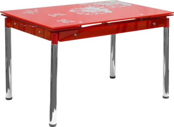 Стол обеденный Silver flowers red 