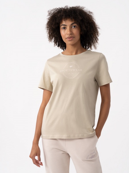 Футболка 4F TSHIRT F0902 4FAW23TTSHF0902-83S р.2XL бежевий