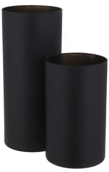 Ваза стеклянная Soft цилиндр 19,5 см черная 