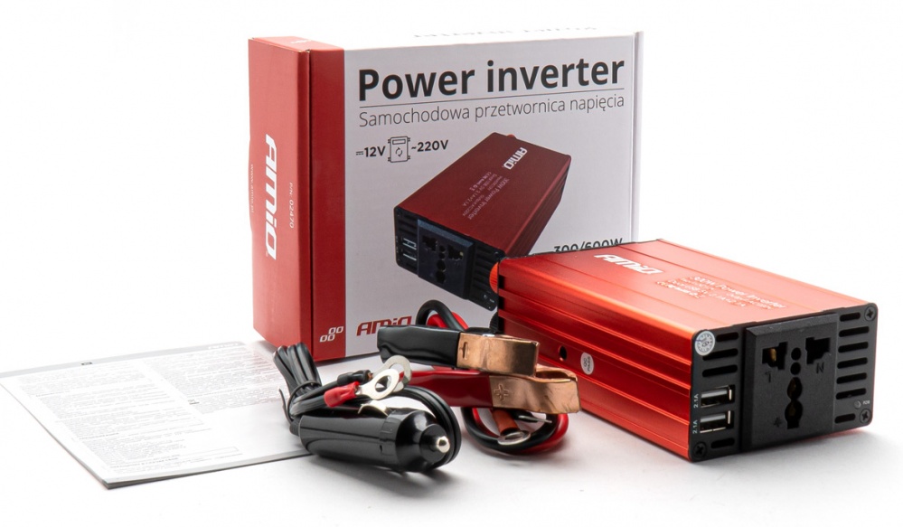 Инвертор автомобильный AMiO 300W 12V/220V