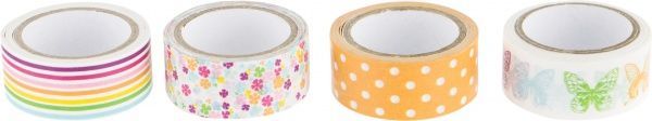 Набор клейкой ленты бумажной Цветы  4 шт. HEYDA