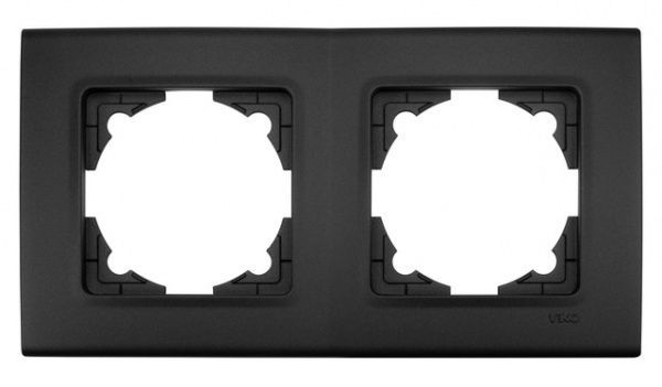 Рамка двухместная Viko Linnera Life горизонтальная черная ночь