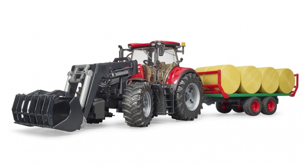 Машинка Bruder Case IH Optum 300CVX з причепом для тюків 1:16 03198