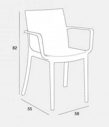 Стул Matrix 82x58x55 см серый