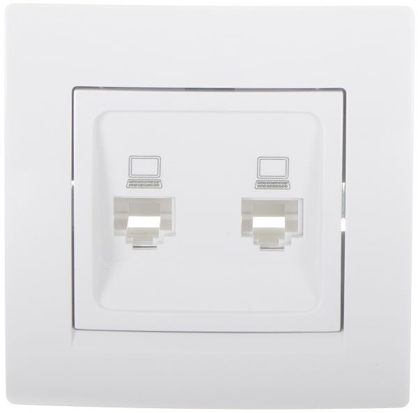 Розетка комп’ютерна подвійна UP! (Underprice) One Plus білий 706-0202-141