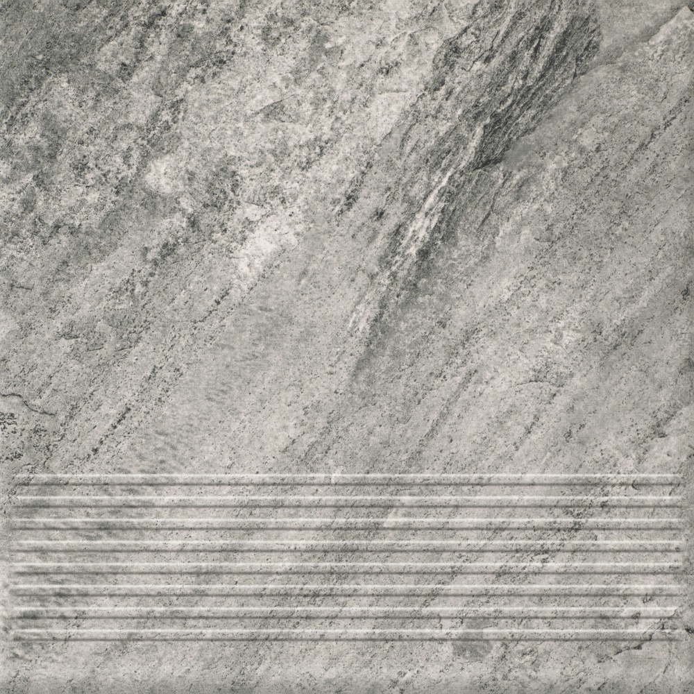 Клинкерная плитка Ceramika Paradyz Mattone pietra grafit stopnica prosta G1 30x30 см