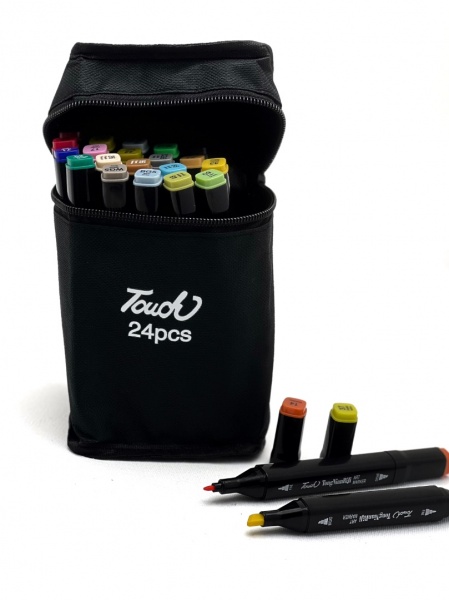 Набір двосторонніх скетч маркерів Brushme 24 шт. різнокольоровий MPTT24 