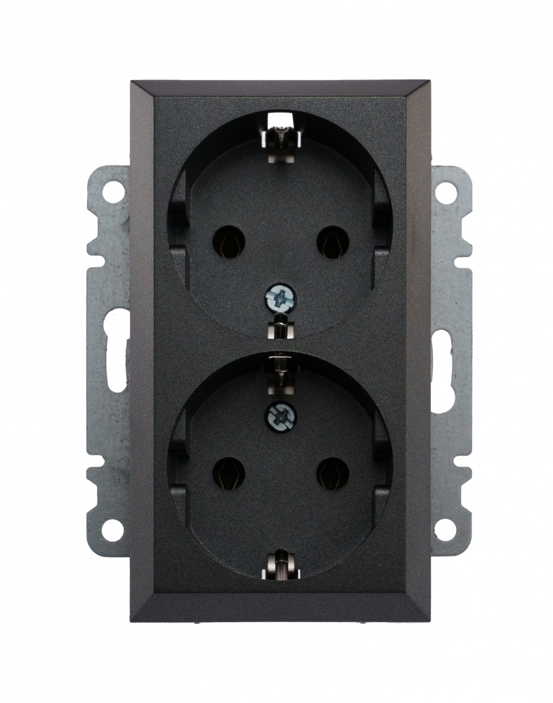 Механізм розетки із заземленням IP20 димчастий 57050082