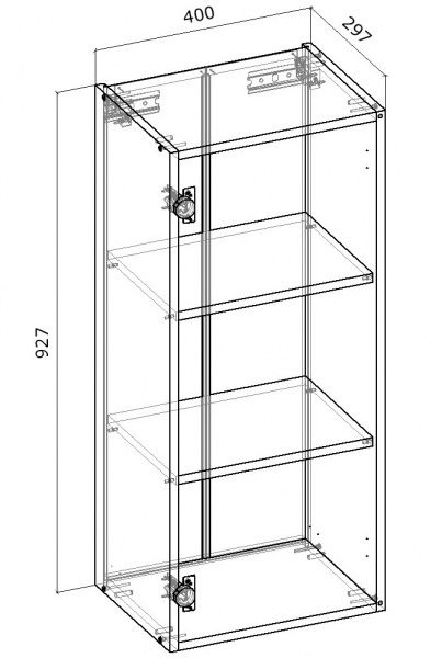 Шафа верхня Грейд розпашна 400x927x300 мм горіх темний 