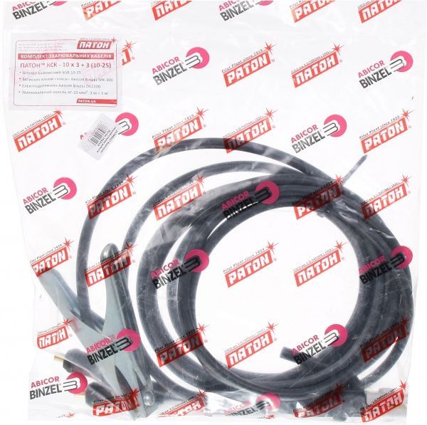 Комплект сварочных кабелей с электрододержателем и клеммой «масса» Патон КСК-10х3+3 10-25 